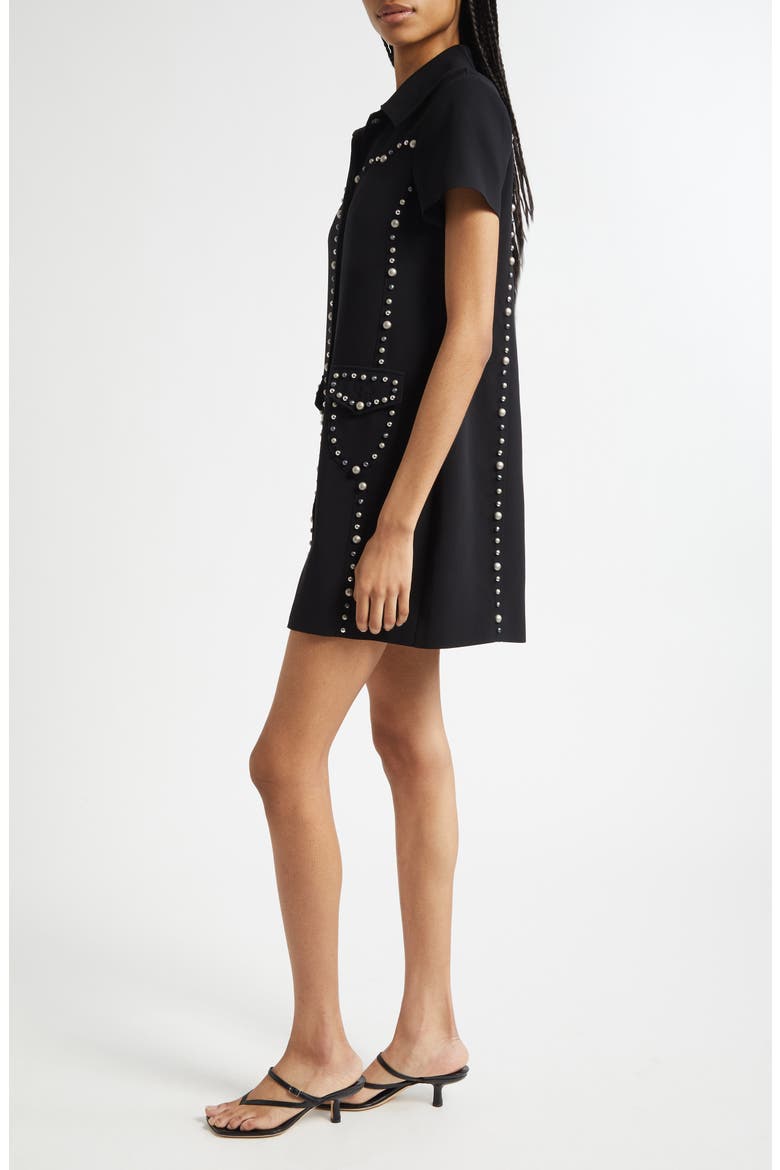 Florencia Studded Minidress, Alternate, color, BLACK