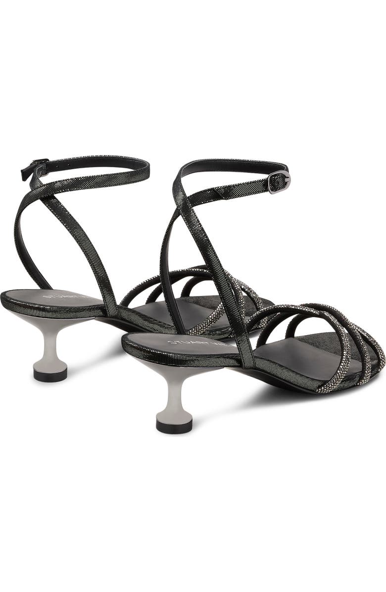 Stuart Weitzman Nudistini Shine Sandal, Alternate, color, Graphite/ Gunmetal