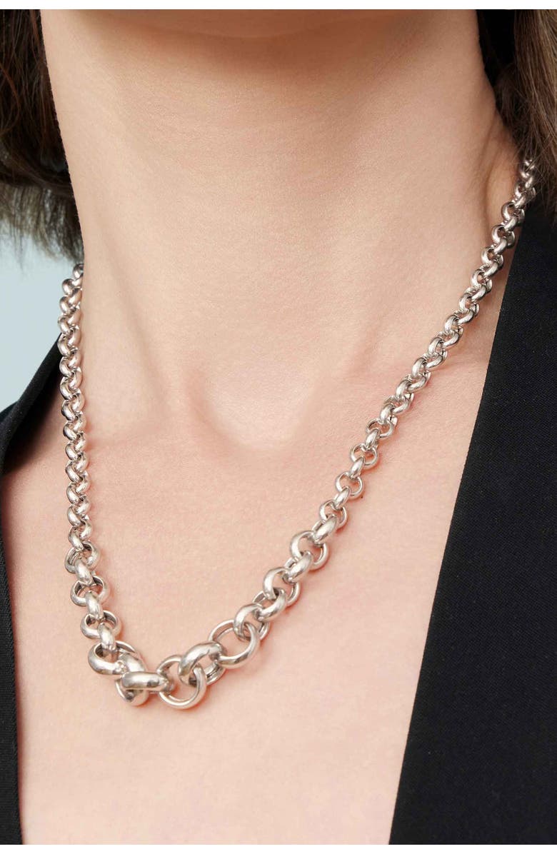 Oradina Sterling Silver Roll With It Rolo Necklace, Alternate, color, Sterling Silver