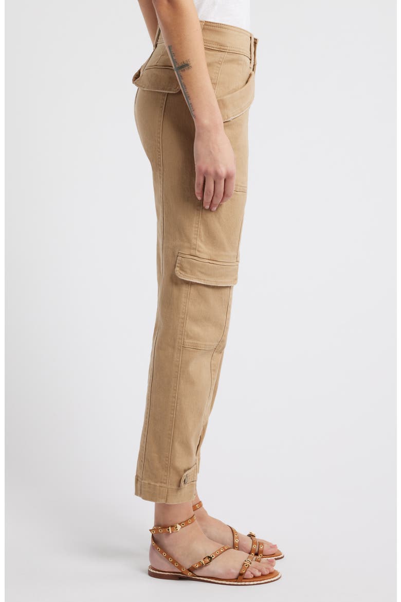 'Ab'Solution High Waist Ankle Tapered Twill Cargo Pants, Alternate, color, WARM SAND