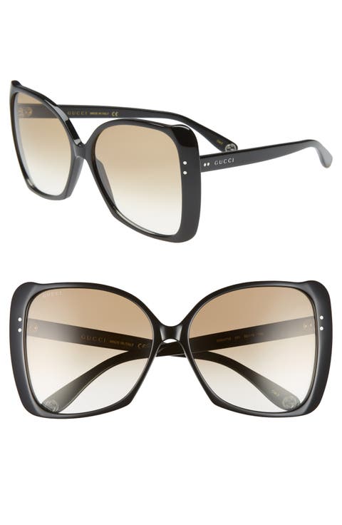 62mm Oversize Butterfly Sunglasses