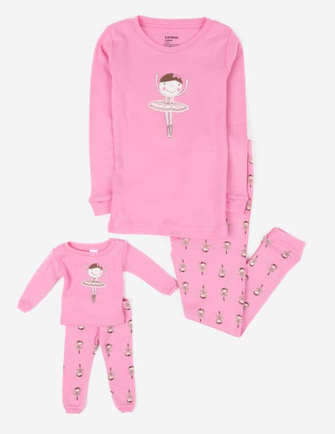 Girls 2-pc. Cotton Pajamas with Matching Doll Accessory - Unicorn & Fantasy Prints (Toddler, Little Kid & Big Kid)
