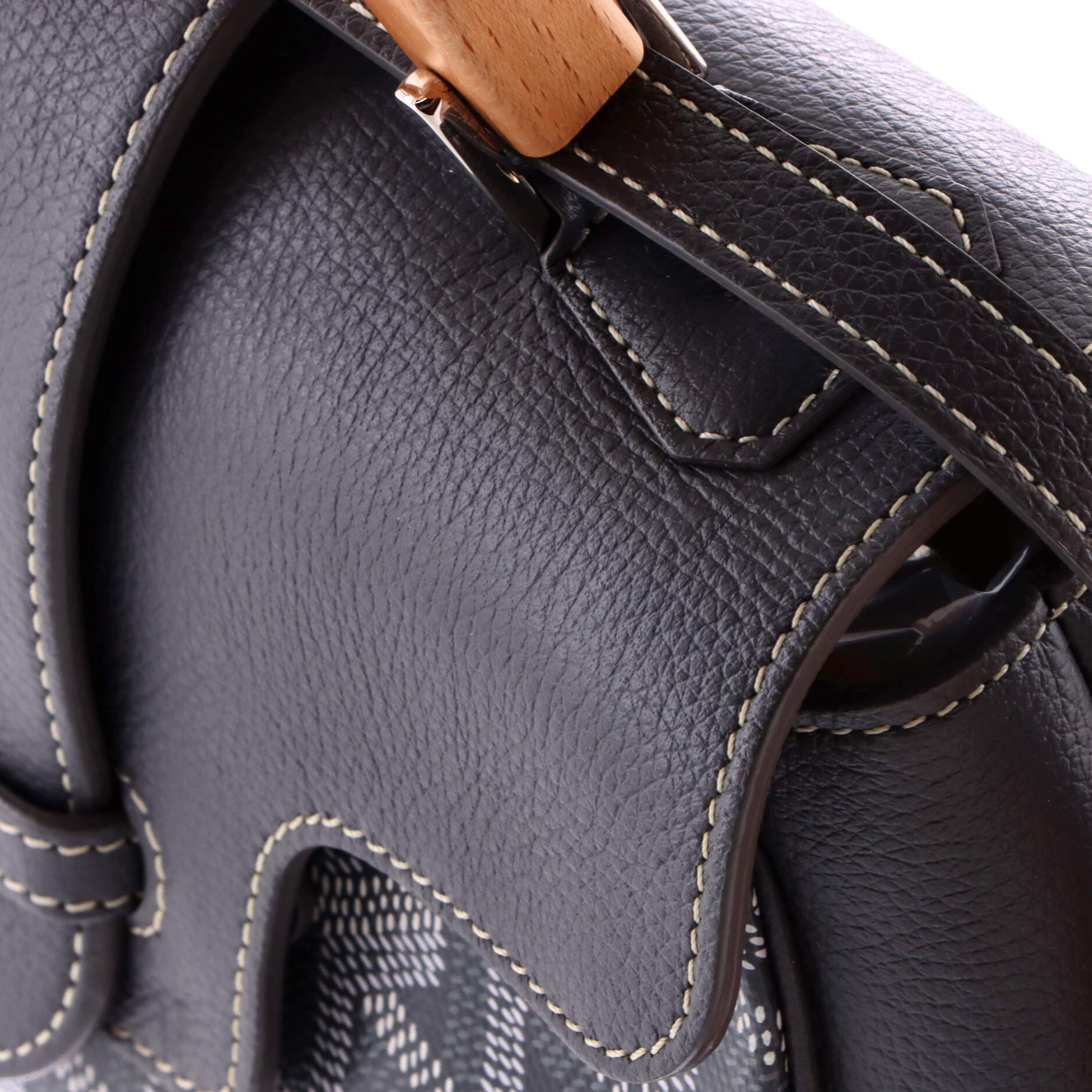 Pre-Owned Goyard Saigon Top Handle Bag Coated Canvas with Leather Mini, Alternate, color, Gray