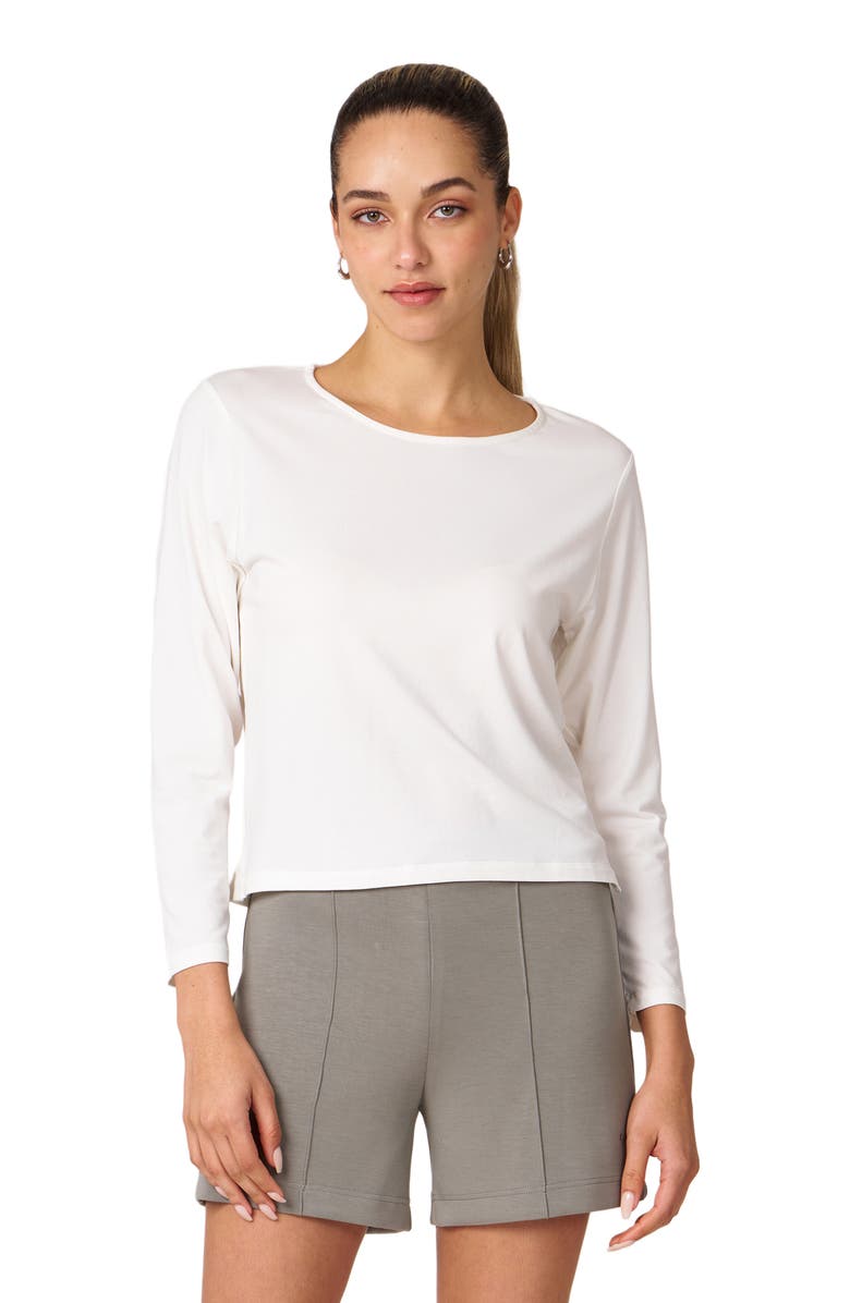 Rebody Active Rebody Essentials Mid Length Long Sleeve Top, Main, color, White