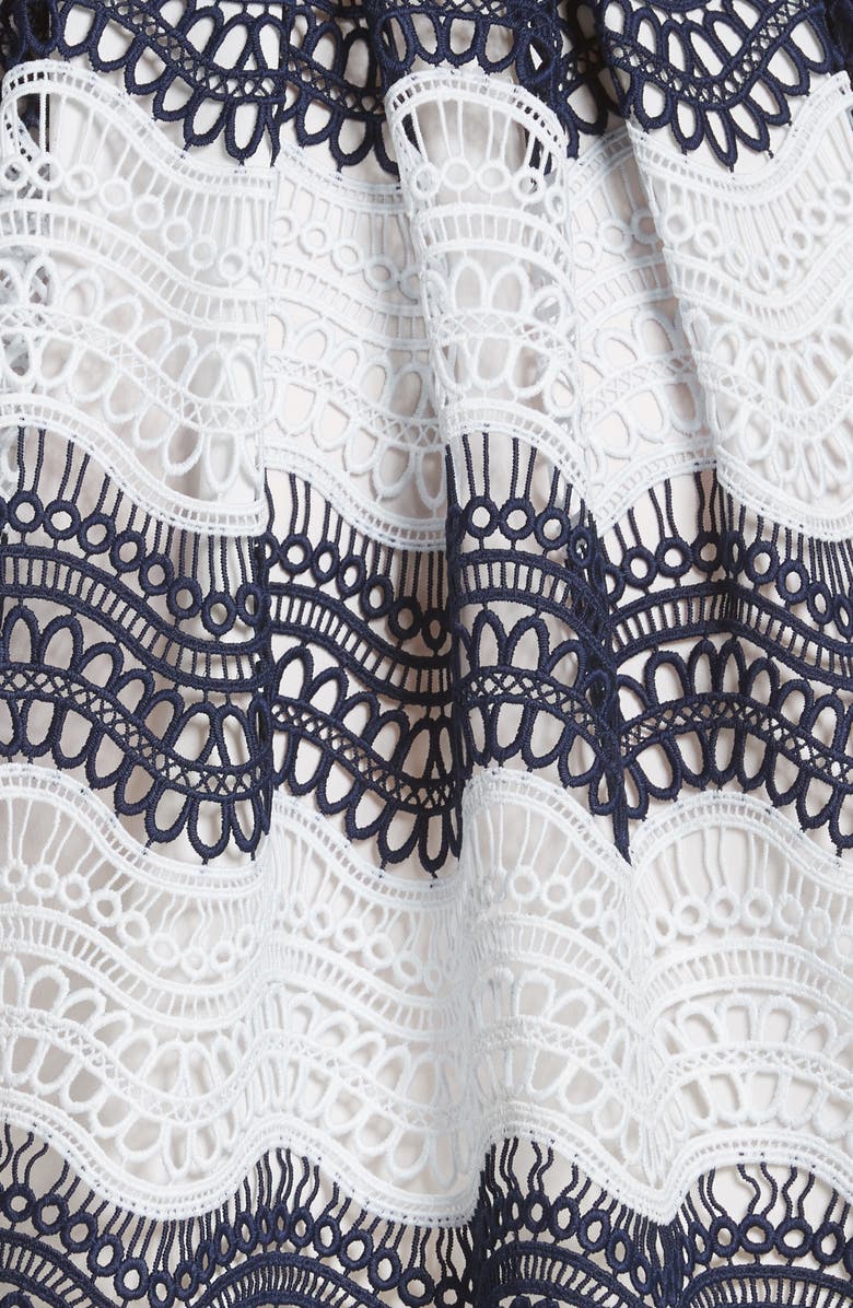 Self-Portrait Wave Lace Frill Minidress, Alternate, color,