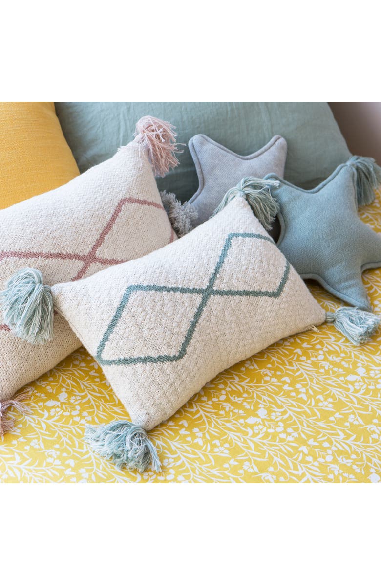 Lorena Canals Knitted cushion Little Oasis, Alternate, color, Natural, Indus Blue