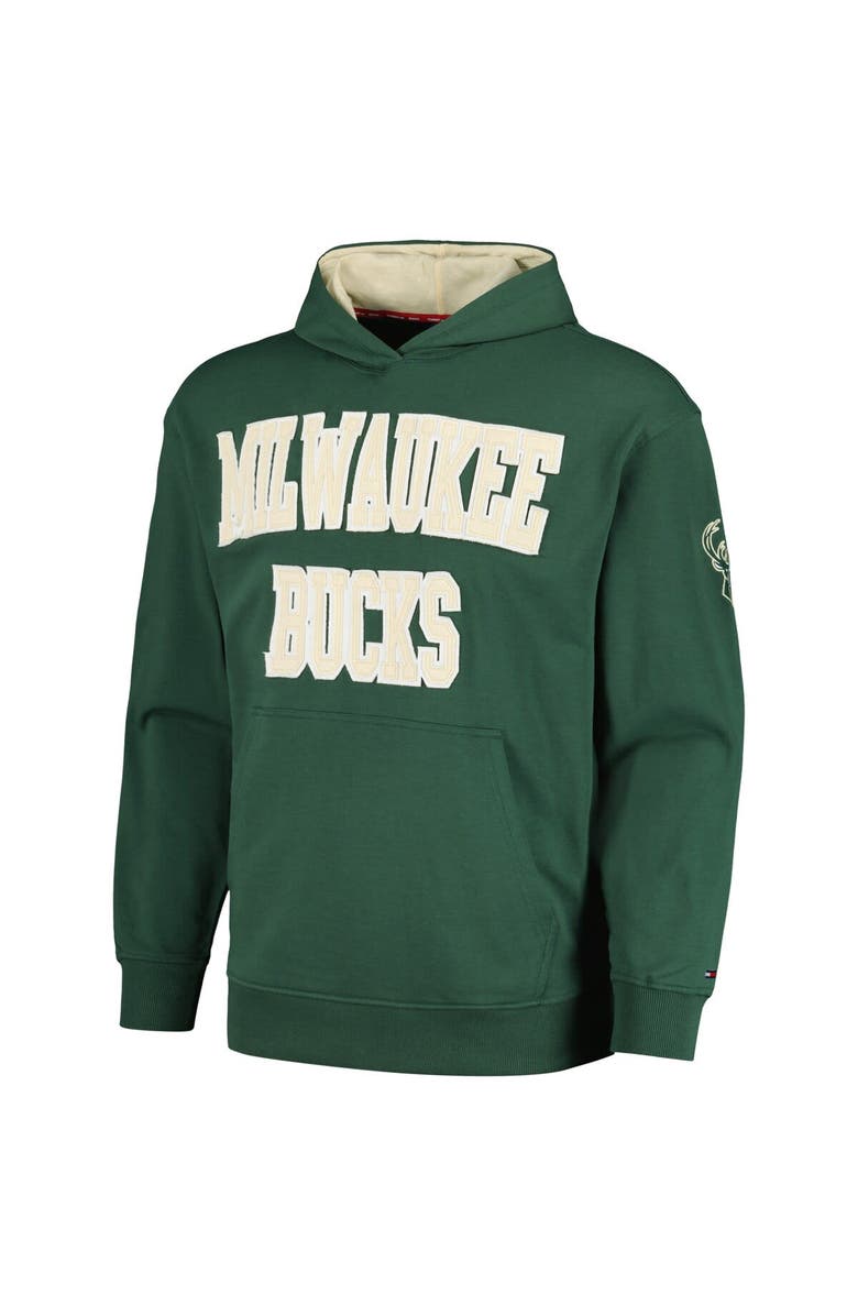 TOMMY JEANS Men's Tommy Jeans Hunter Green Milwaukee Bucks Greyson Pullover Hoodie, Alternate, color, Hunter Green