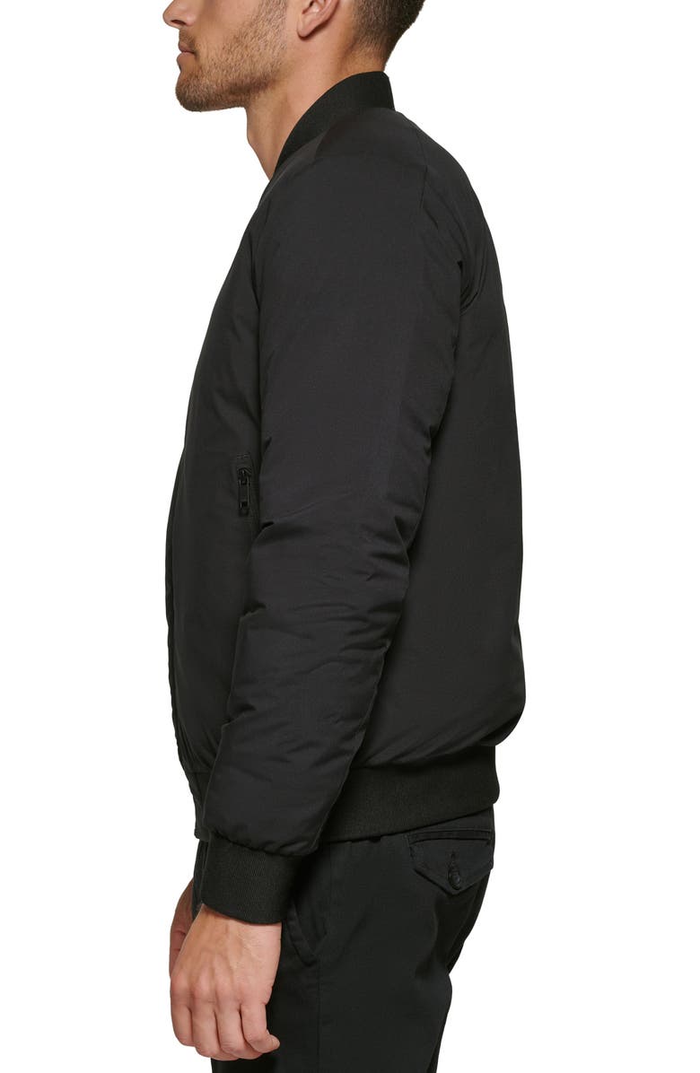 DKNY Stretch Bomber Jacket, Alternate, color, Black