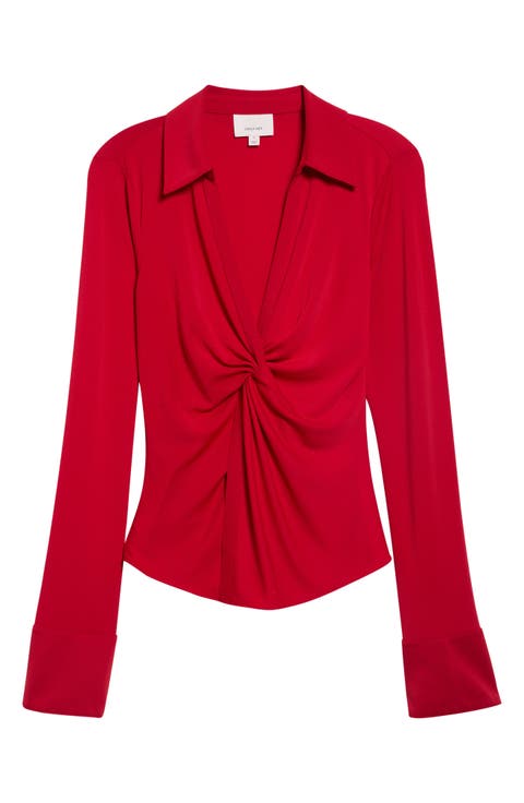 McKenna Twist Front Jersey Shirt