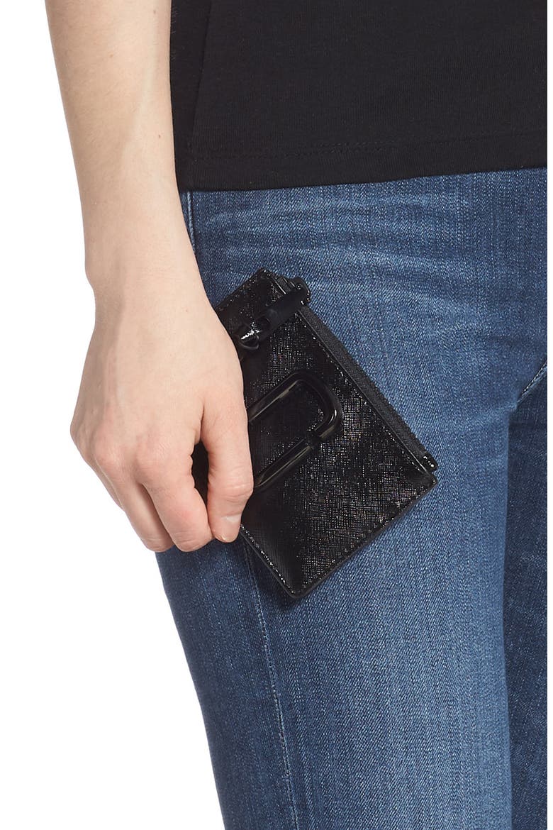 Saffiano Leather ID Wallet, Alternate, color, BLACK