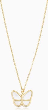 Oradina 14K Yellow Gold Flutter By Necklace
