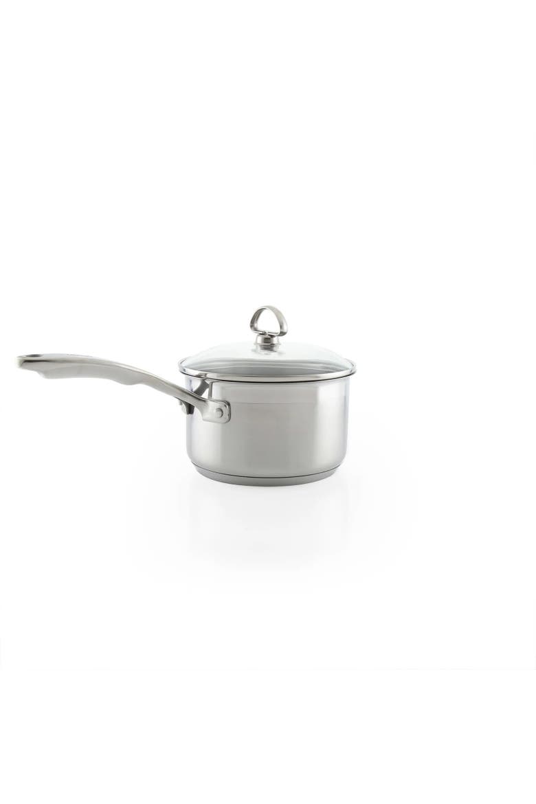 Induction 21 Steel 2 qt. Saucepan w/ Ceramic Coating and Glass Lid, Alternate, color, Silver