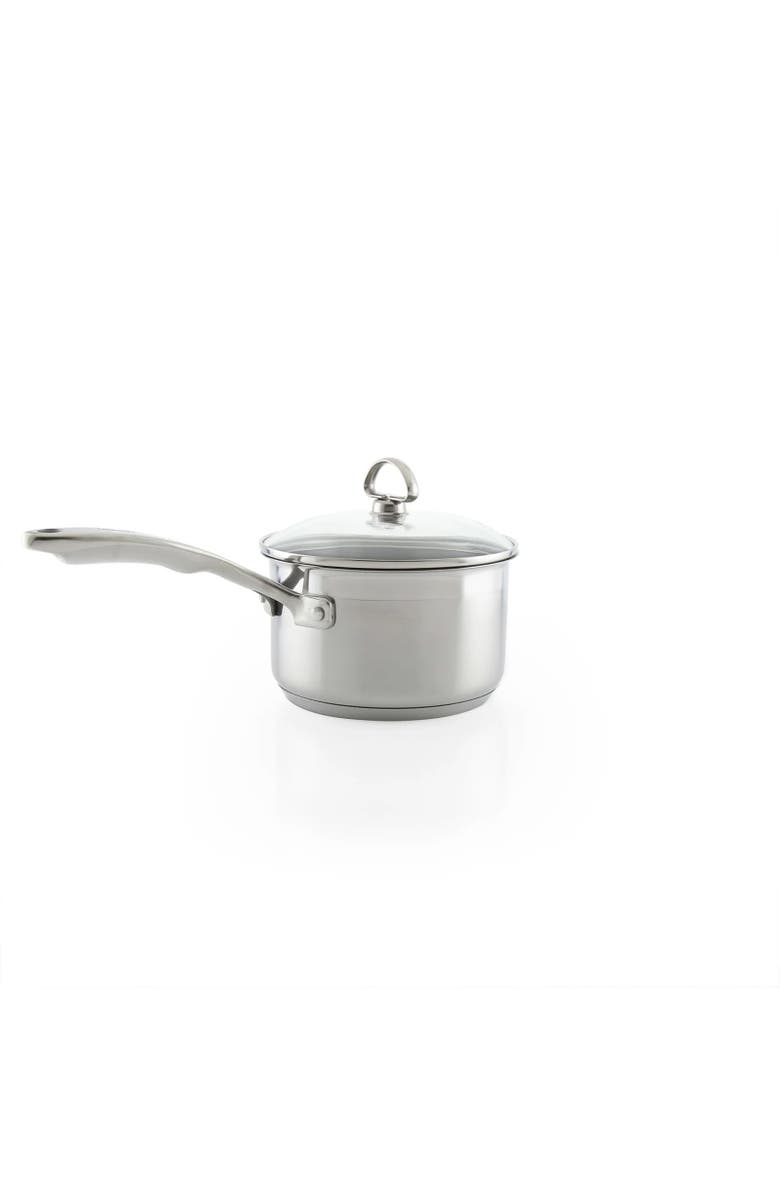 CHANTAL Induction 21 Steel 2 qt. Saucepan w/ Ceramic Coating and Glass Lid, Alternate, color, Silver
