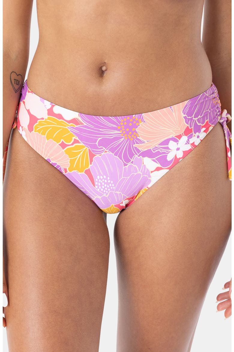Bell Blooms Cinched Hipster Bikini Bottoms, Main, color, LILAC MULTI