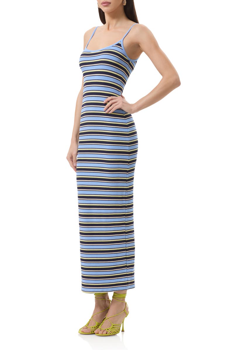 AFRM Ashlyn Cozy Rib Body-Con Midi Dress, Alternate, color, Iris Stripe