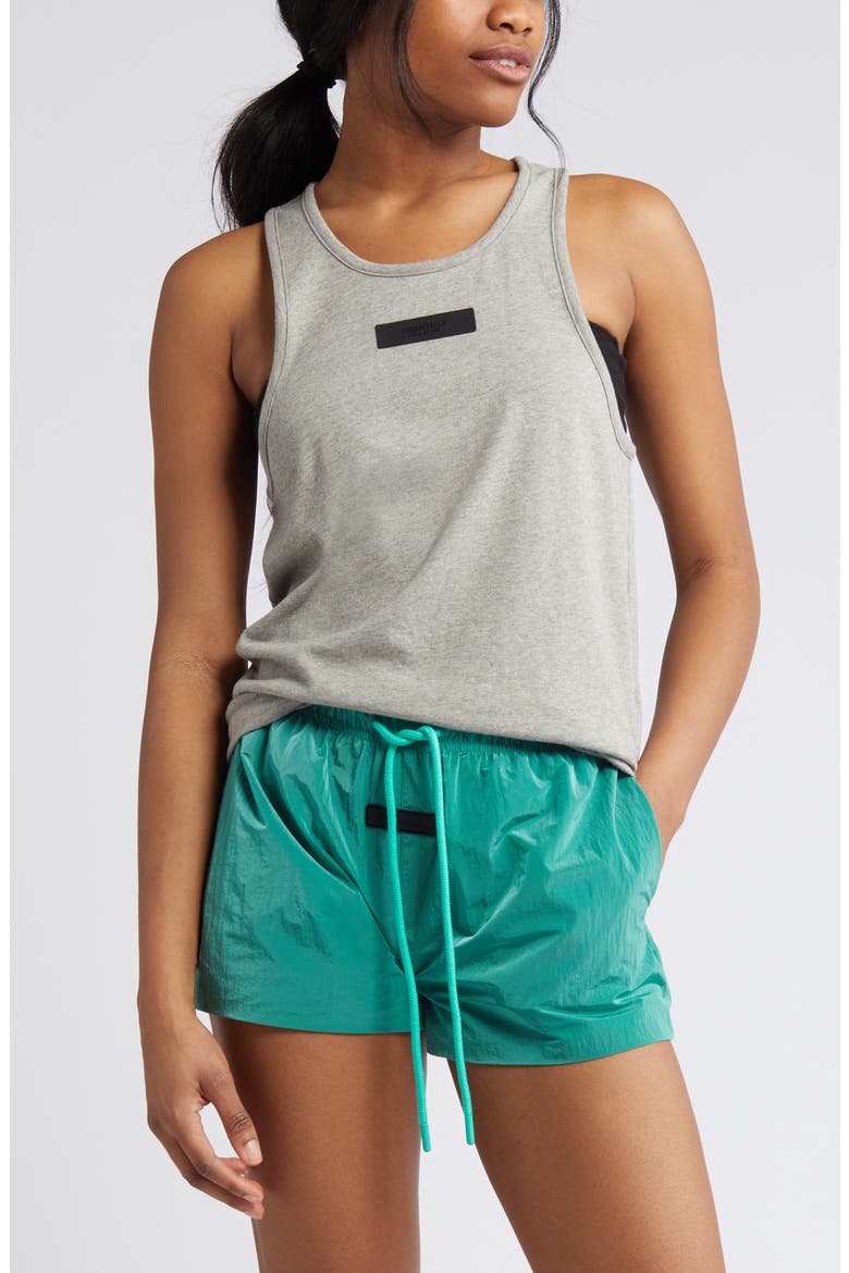 Logo Cotton Blend Tank, Alternate, color, DARK HEATHER OATMEAL