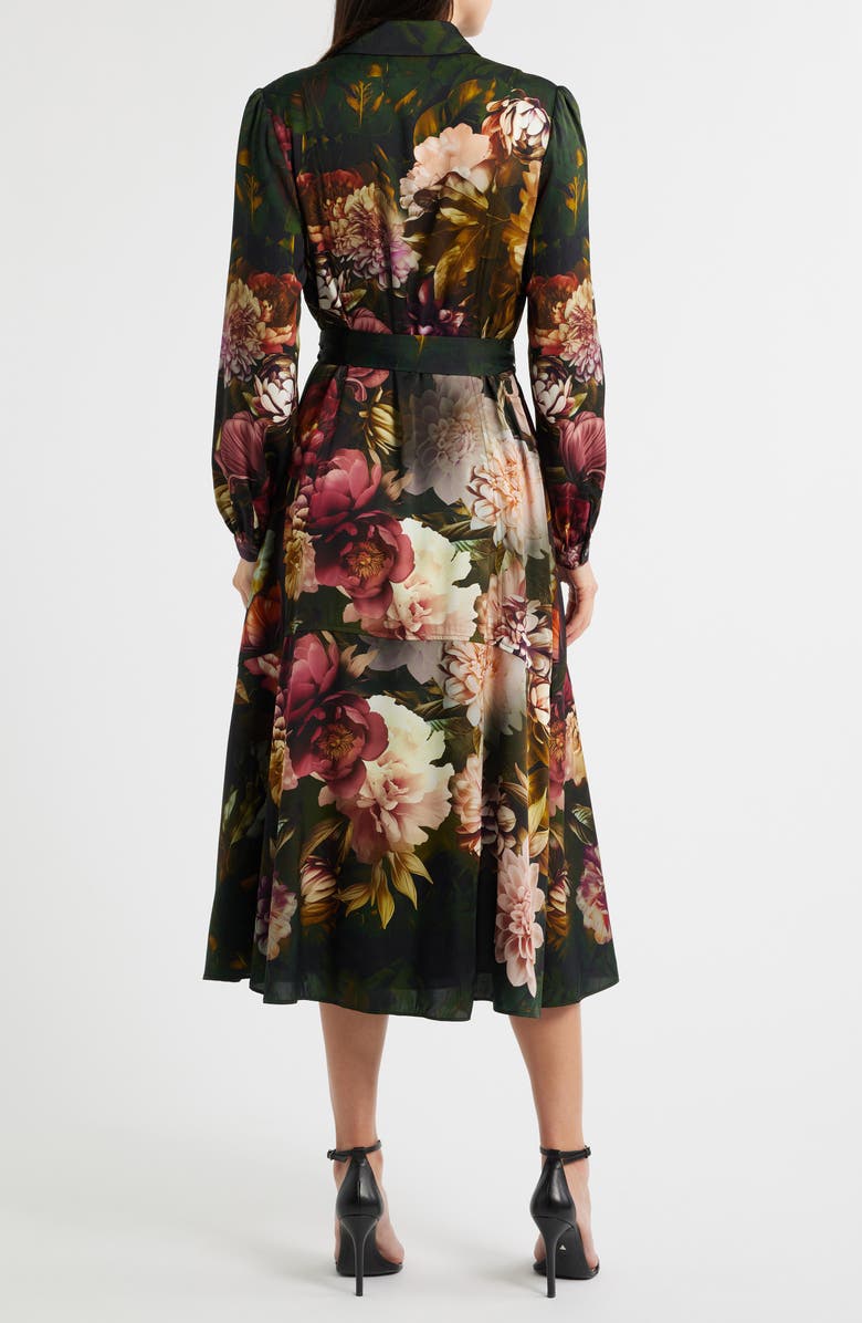 Elie Tahari The Mila Floral Print Long Sleeve Shirtdress, Alternate, color, 