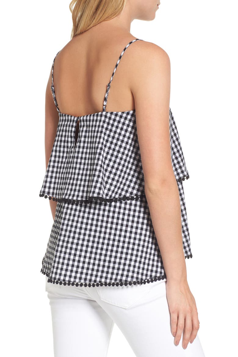Tiered Babydoll Tank, Alternate, color, BLACK WHITE GINGHAM