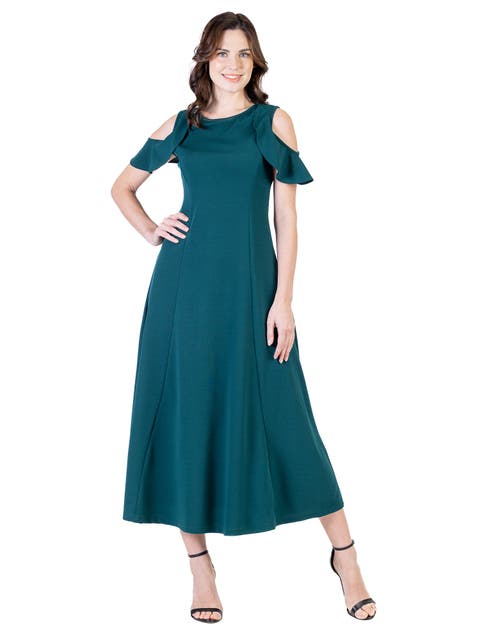 V-Neck Sleeveless Maxi Dress with Belt