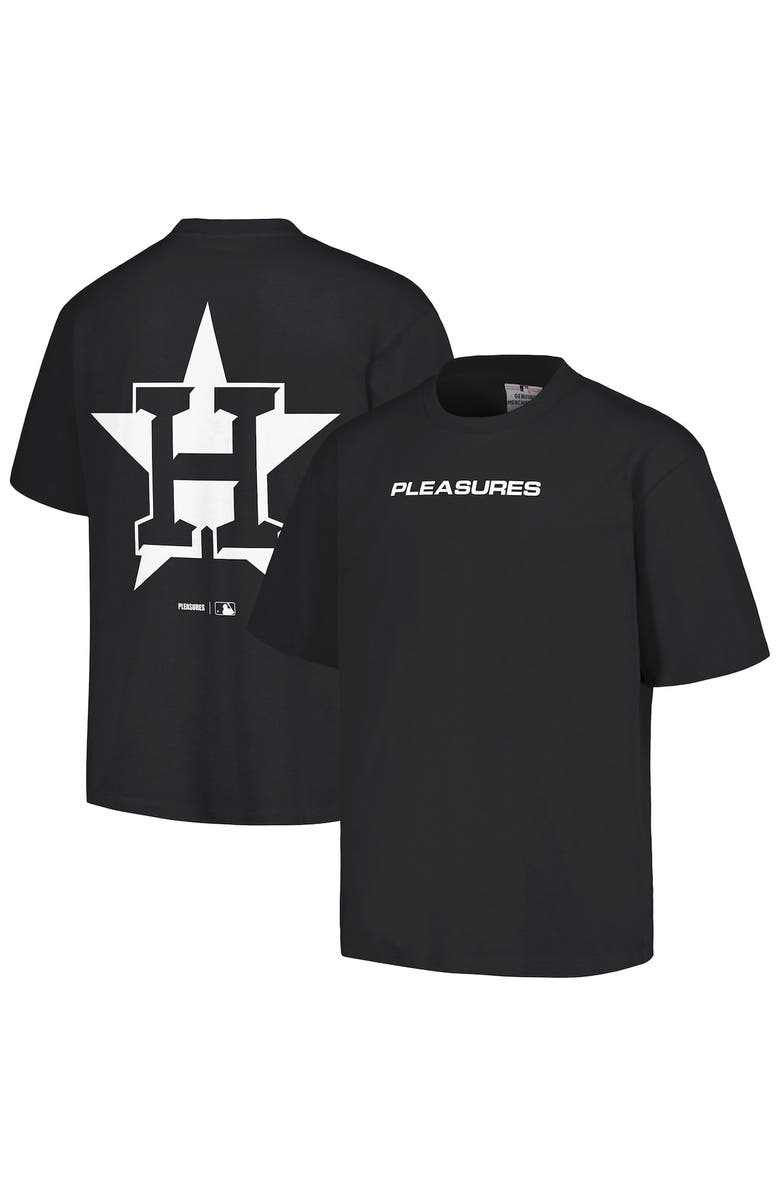 PLEASURES Men's PLEASURES  Black Houston Astros Ballpark T-Shirt, Main, color, 