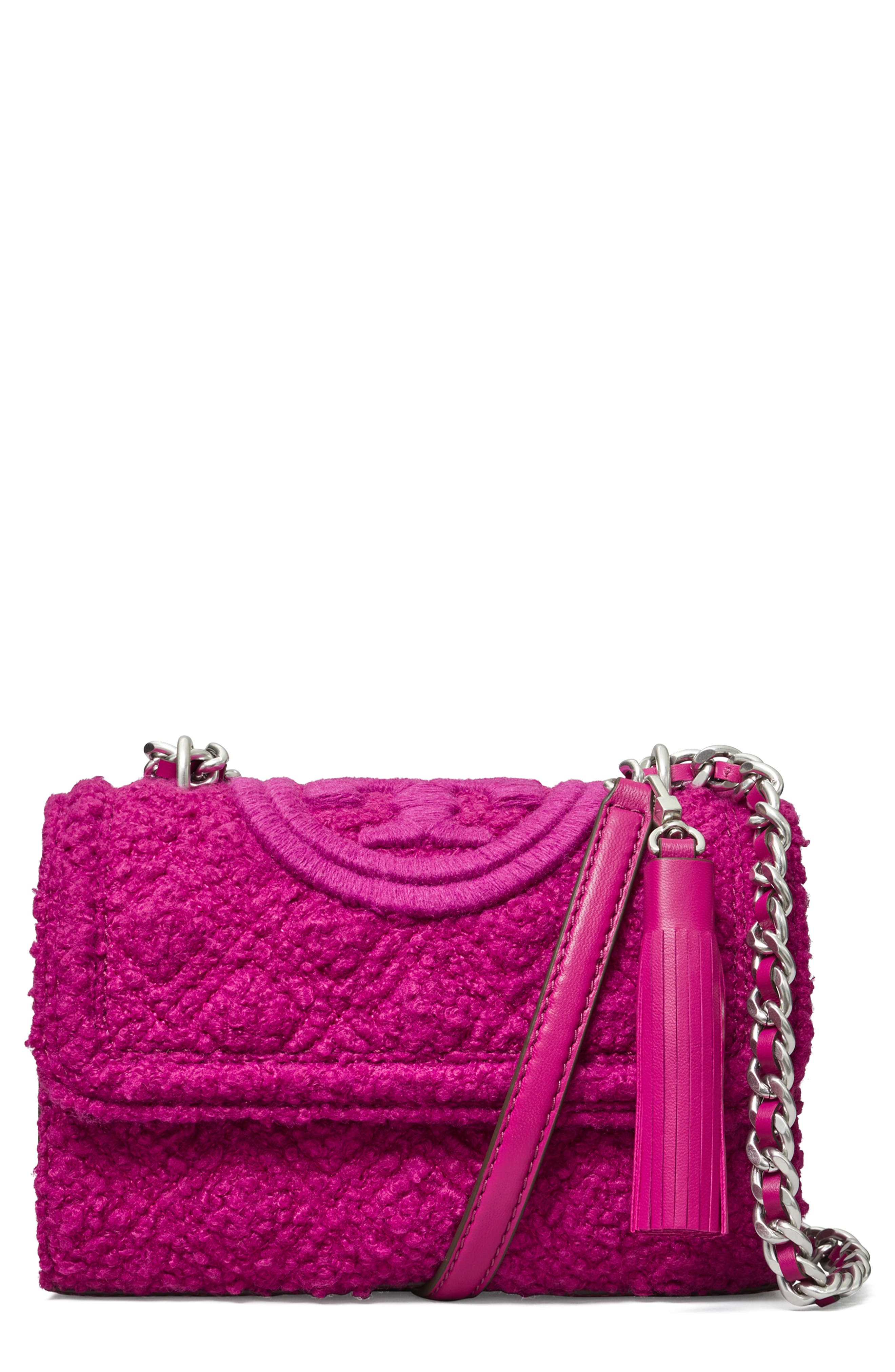 Tory Burch Fleming Soft Bouclé Small Convertible Shoulder Bag, Main, color, 