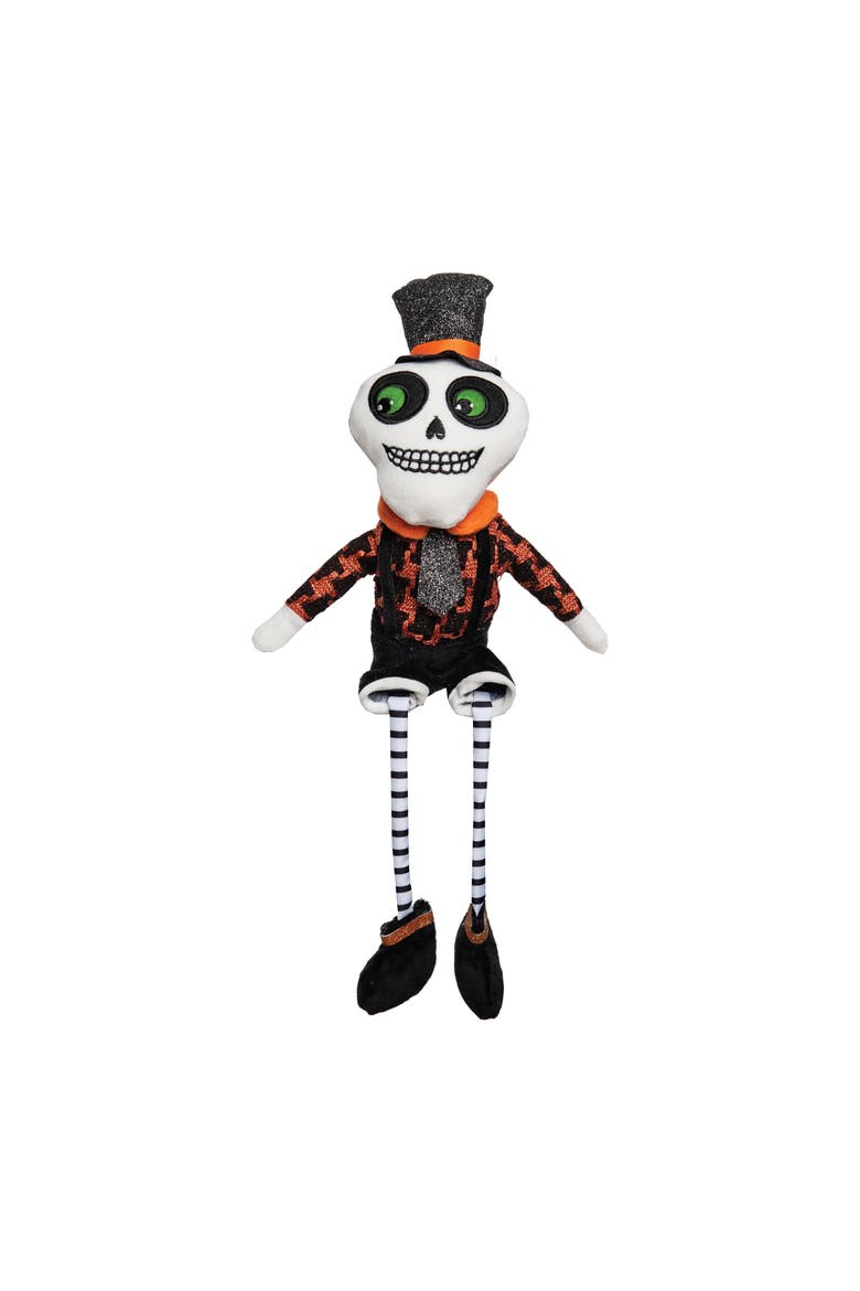 Halloween Skeleton Dangle Legs Shelf Sitter Figurine 18.9", Main, color, Black