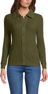 Lands' End Waffle Relaxed Long Sleeve Shirt Jacket