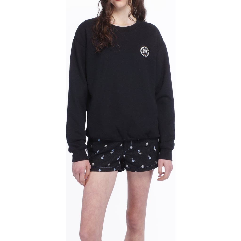 Anna Sui Wings Crew Neck Sweatshirt In Black