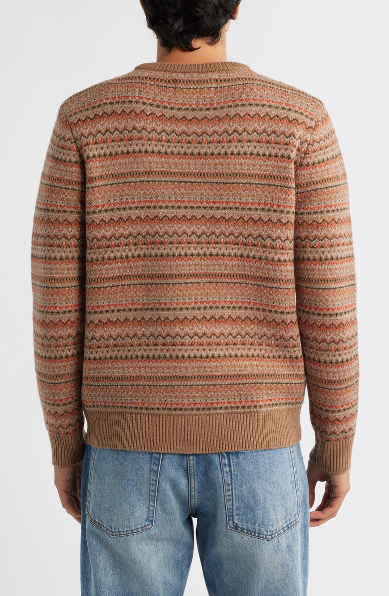 Schott NYC Fair Isle Wool Blend Sweater, Alternate, color, Camel