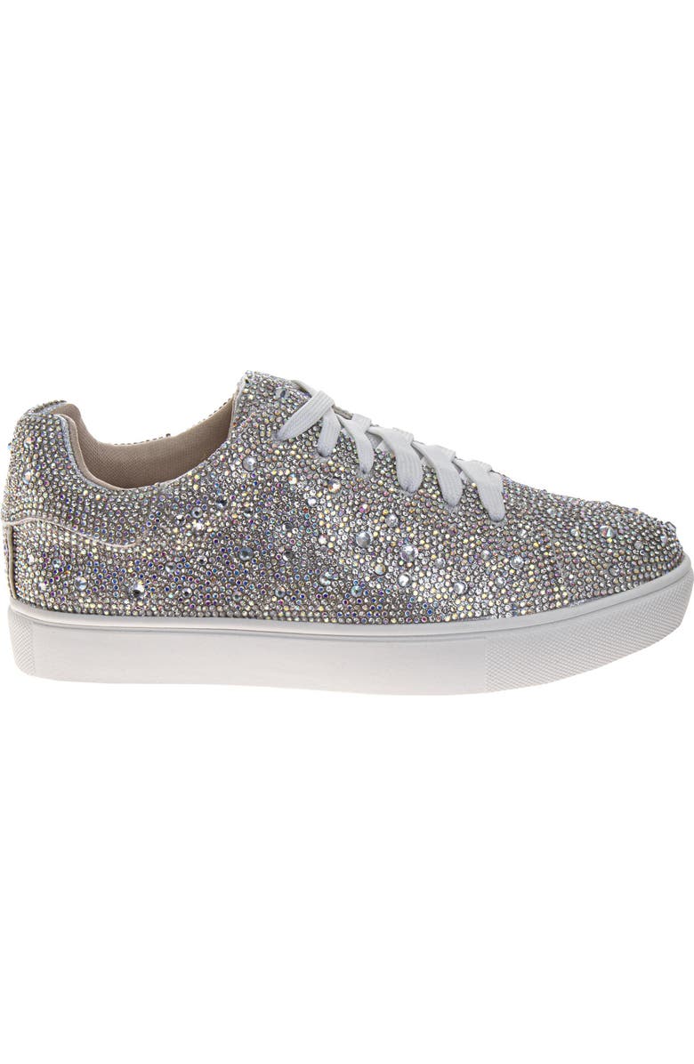 BADGLEY MISCHKA Glitzy Sneakers Girls' Sparkle Detail Fashion Wear, Alternate, color, Silver