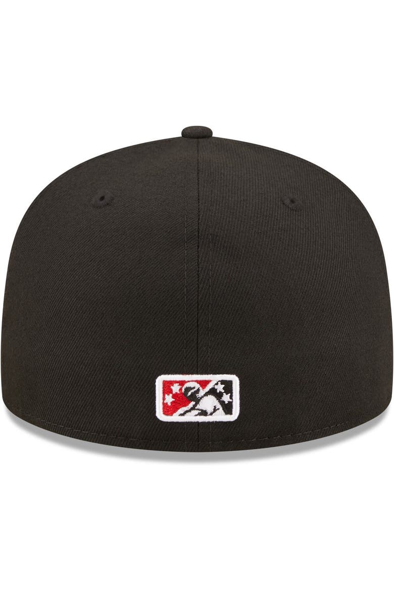 Men's New Era Black Fayetteville Woodpeckers Authentic Collection 59FIFTY Fitted Hat, Alternate, color, Black