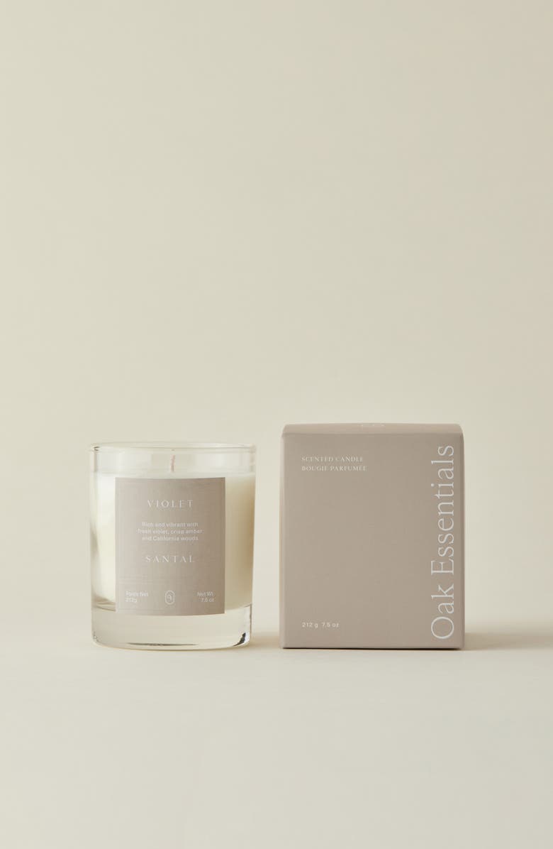 Oak Essentials Violet Santal Candle, Alternate, color, 