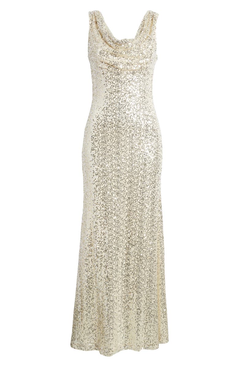 Vince Camuto Cowl Neck Sequin Gown, Alternate, color, 
