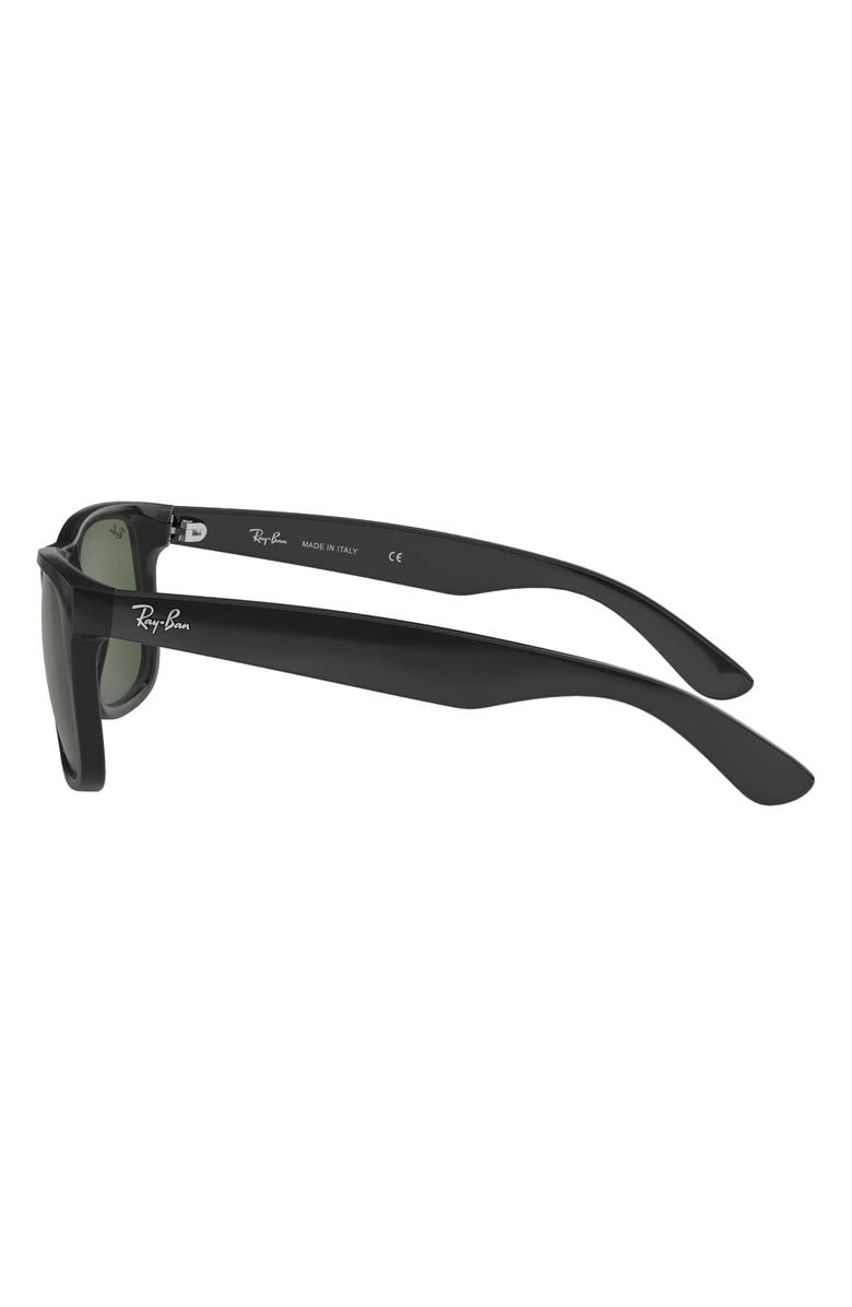 Ray-Ban Justin 54mm Rectangular Sunglasses, Alternate, color, Black/ Green