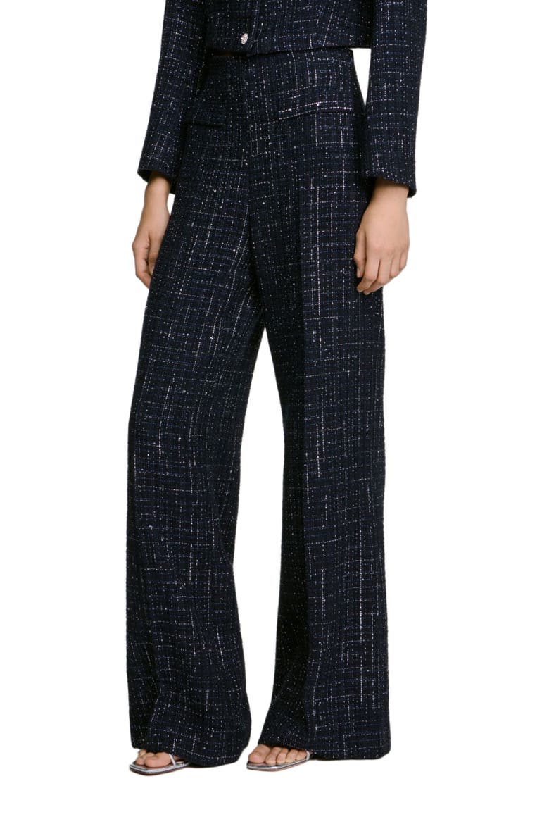 Decorative tweed trousers, Alternate, color, Blue