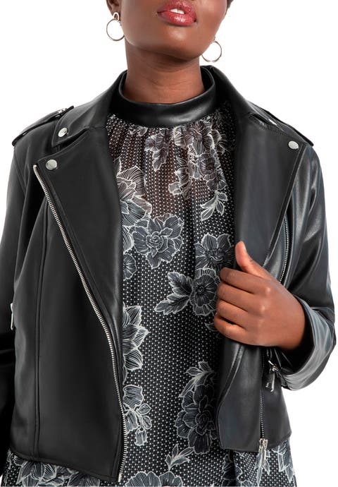 Faux Leather Moto Jacket (Plus Available)