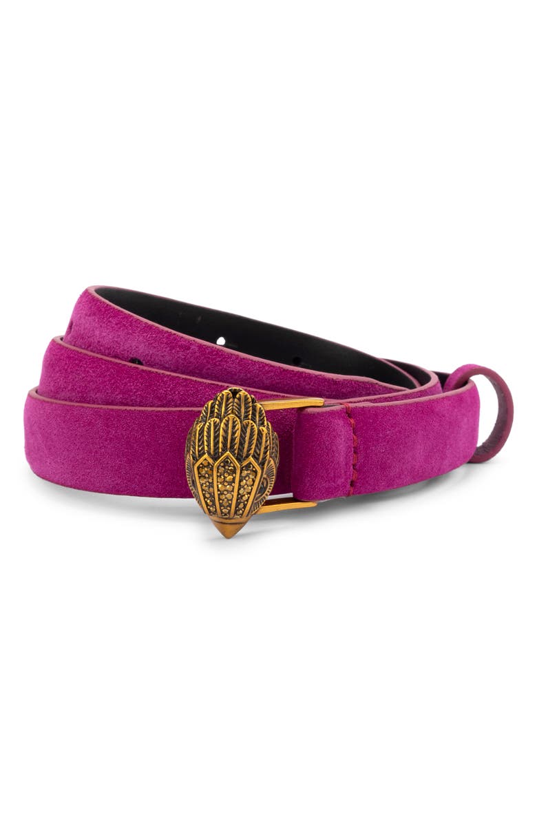 Kurt Geiger London Eagle Buckle Suede Belt, Main, color, 