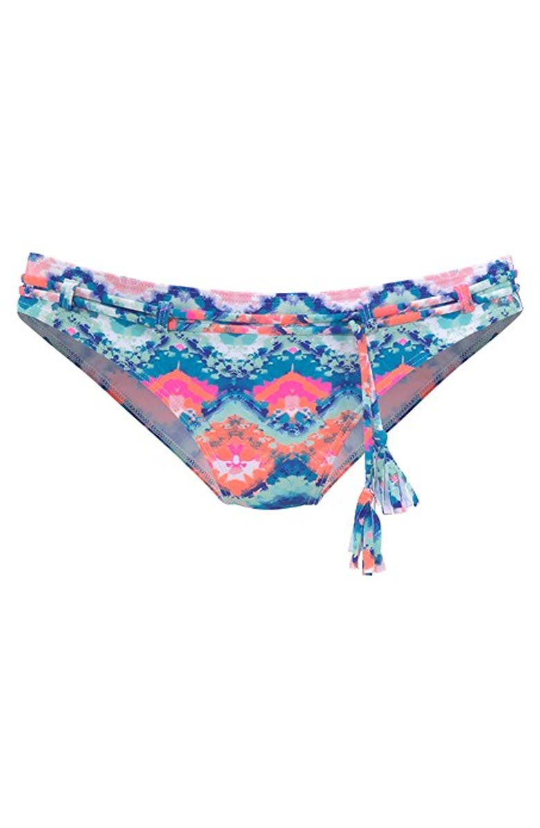 LASCANA Watercolor Print Bikini Bottom, Alternate, color, Blue & Orange