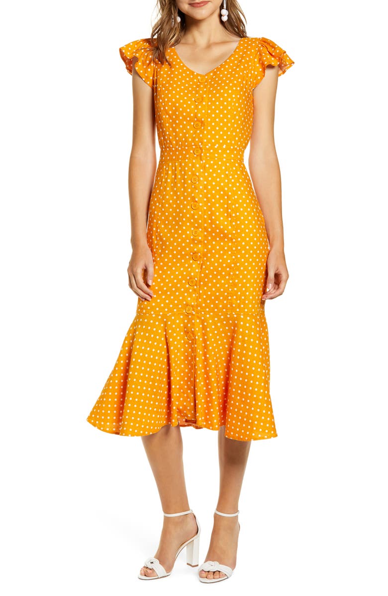 Rachel Parcell Button Down Midi Dress, Alternate, color, 