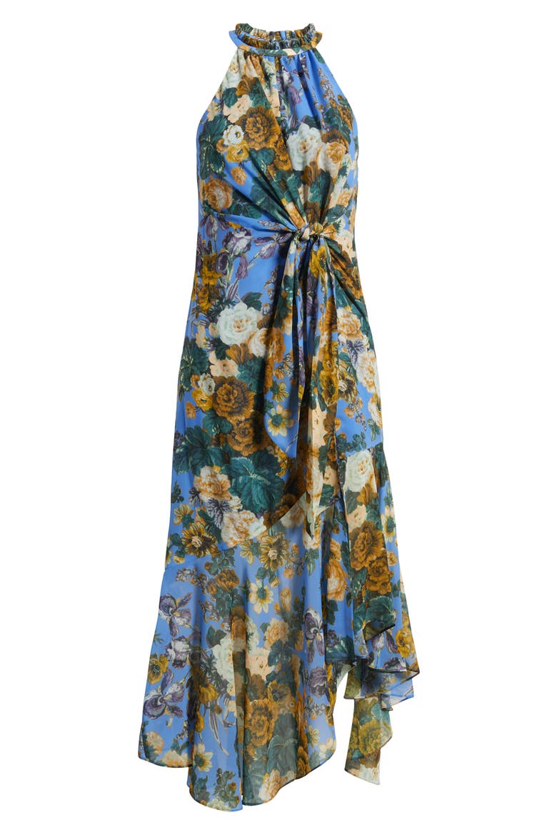 Emery Tie Waist High-Low Dress, Alternate, color, SKY BLUE MULTI