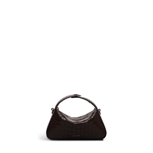 Radley De Beauvoir Faux Croc Small Ziptop Satchel Bag In Brown