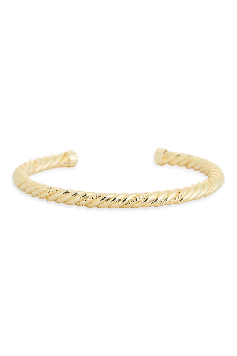 Demi Fine Rope Textured Cuff Bracelet, Main, color, GOLD