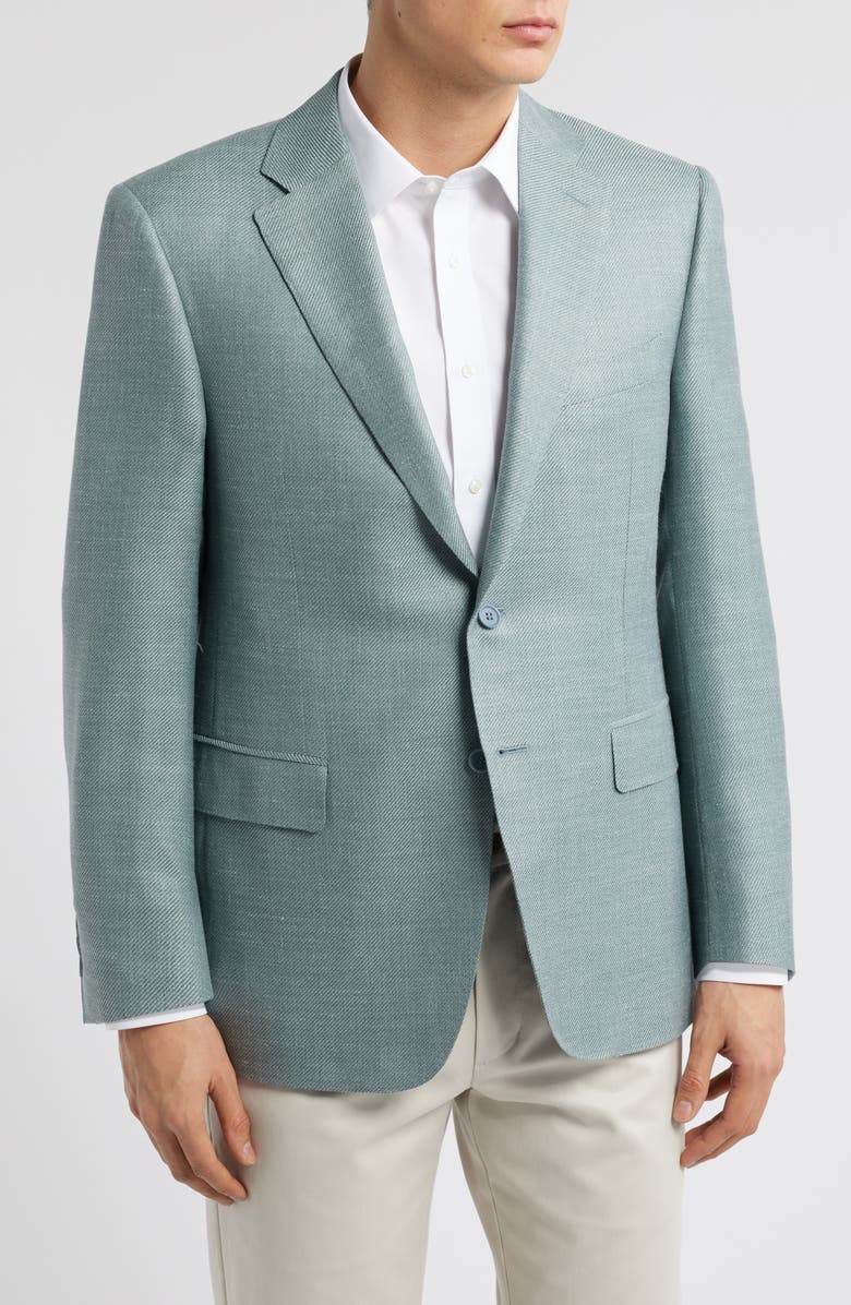 Canali Siena Regular Fit Light Green Wool & Silk Blend Sport Coat, Main, color, Light Green