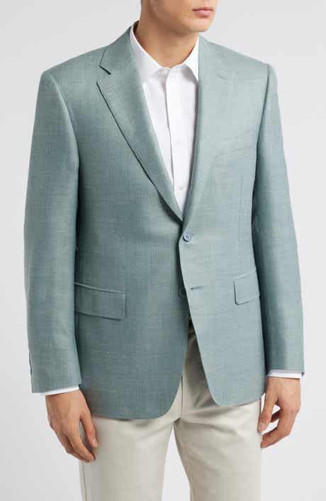 Canali Siena Regular Fit Light Green Wool & Silk Blend Sport Coat