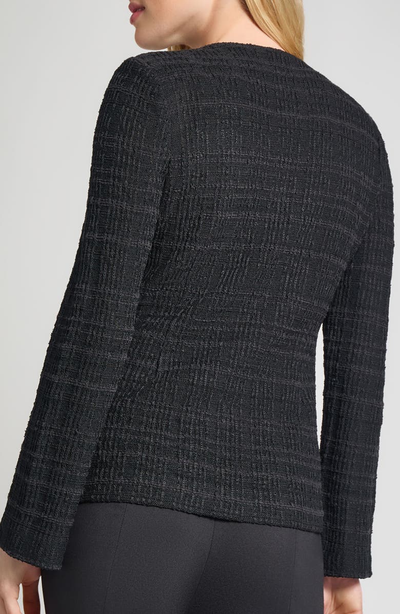 Misook Tonal Plaid Knit Jacket, Alternate, color, 