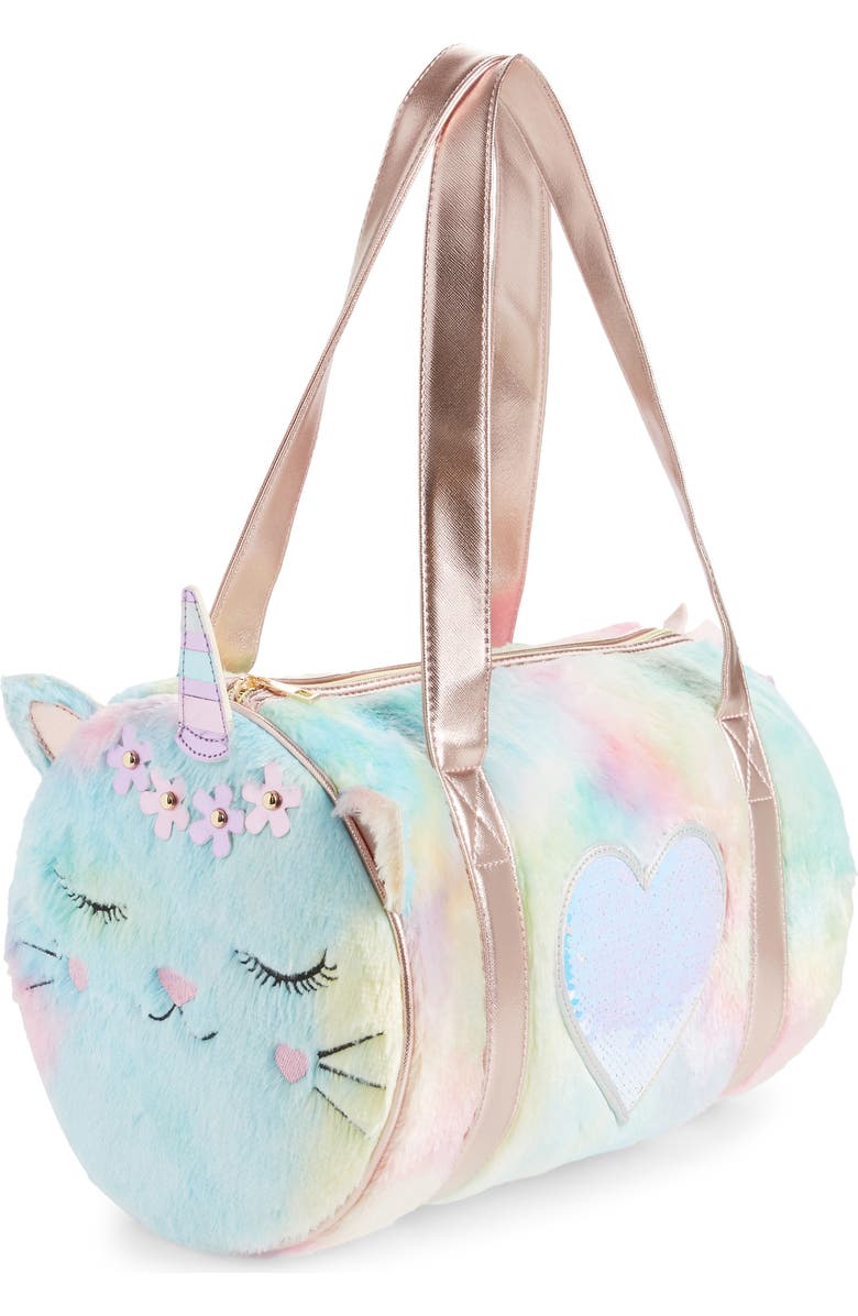 Under One Sky Kitty Faux Fur Weekend Duffle Bag, Main, color,