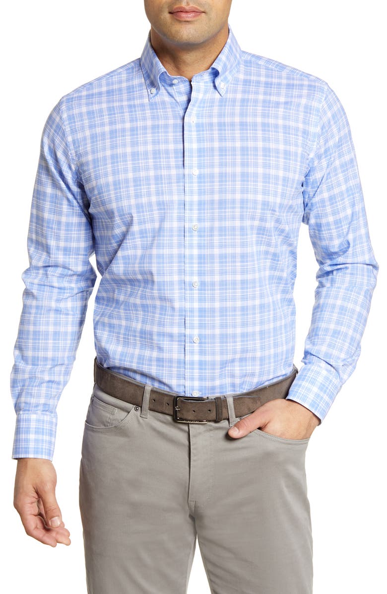 Peter Millar Villa Regular Fit Plaid Button-Down Shirt, Main, color, 