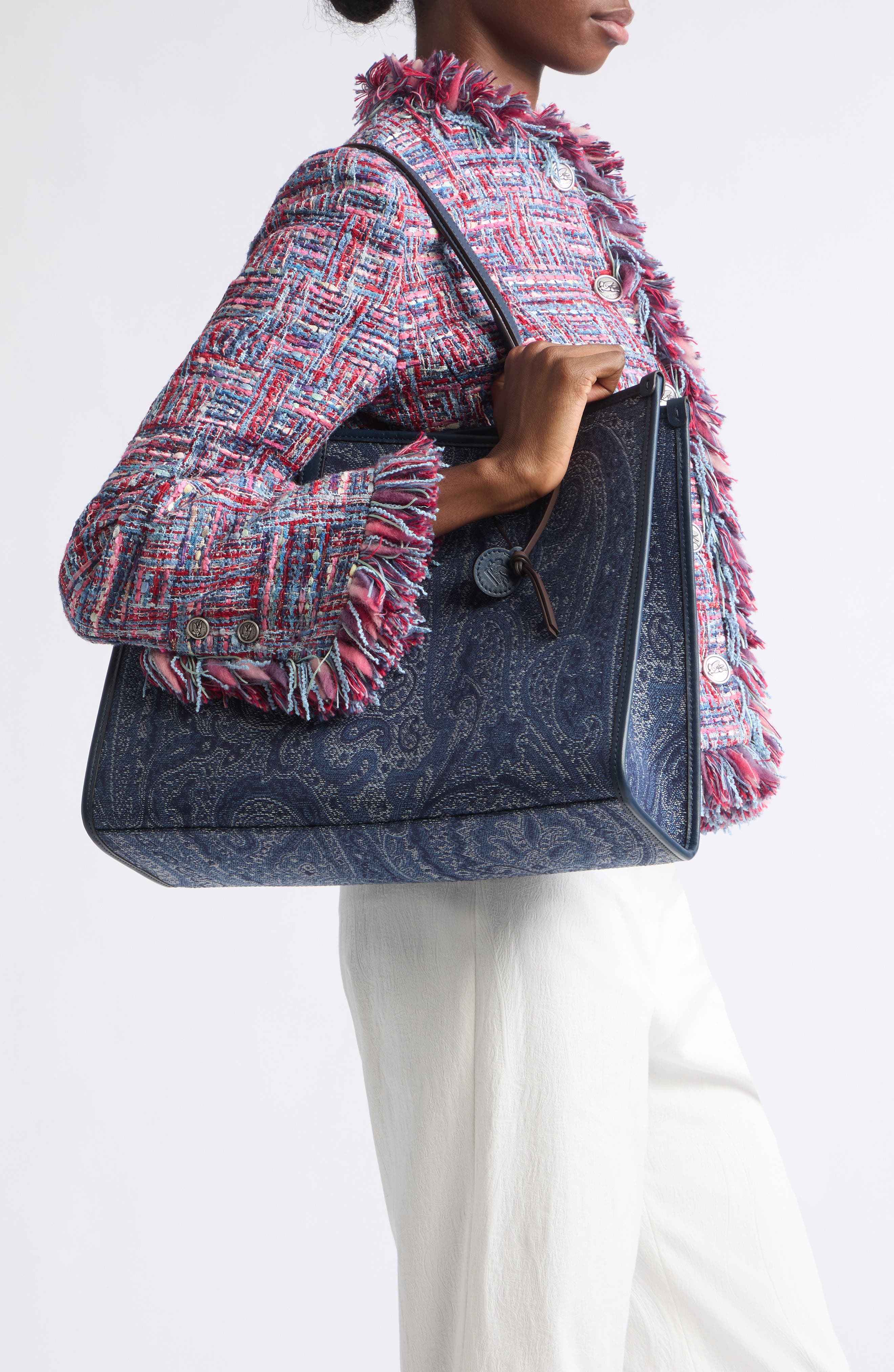 Love Trotter Jacquard Tote, Alternate, color, BLUE MULTI