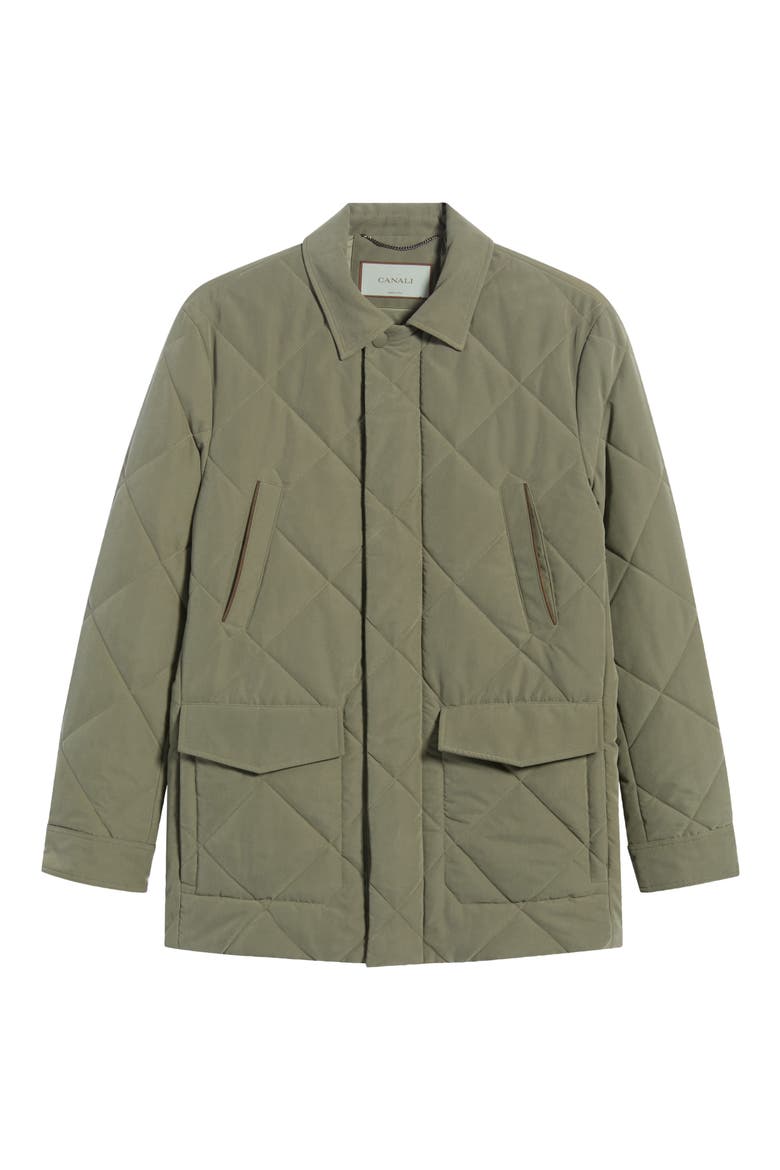 Regular Fit Quilted Coat, Main, color, GREEN