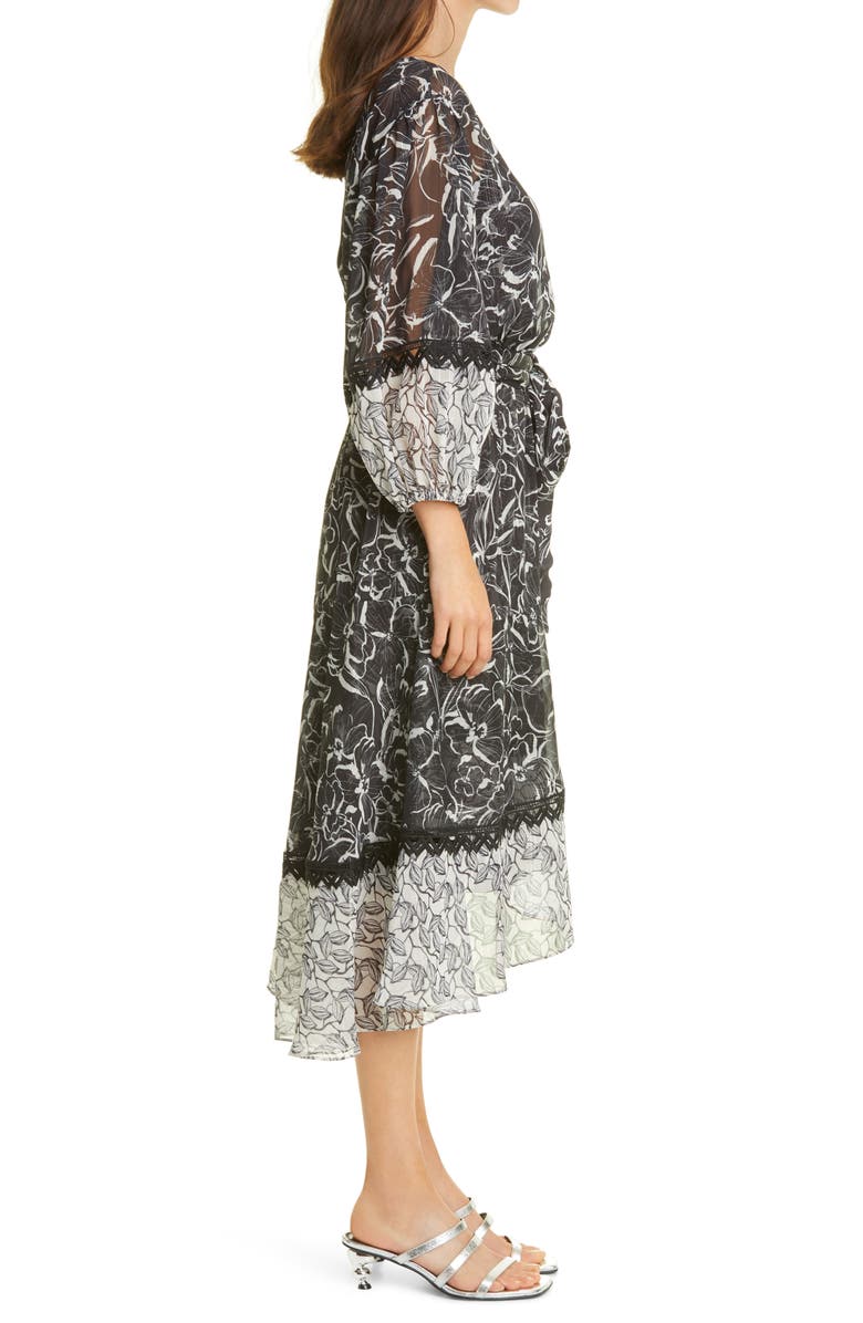 Sachin & Babi Floral Chiffon Midi Dress, Alternate, color, 